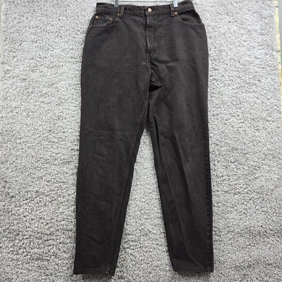 Levis 550 Mom Jeans Womens 16 Brown Tapered Relaxed Fit Y2K Chocolate Denim - Picture 1 of 13